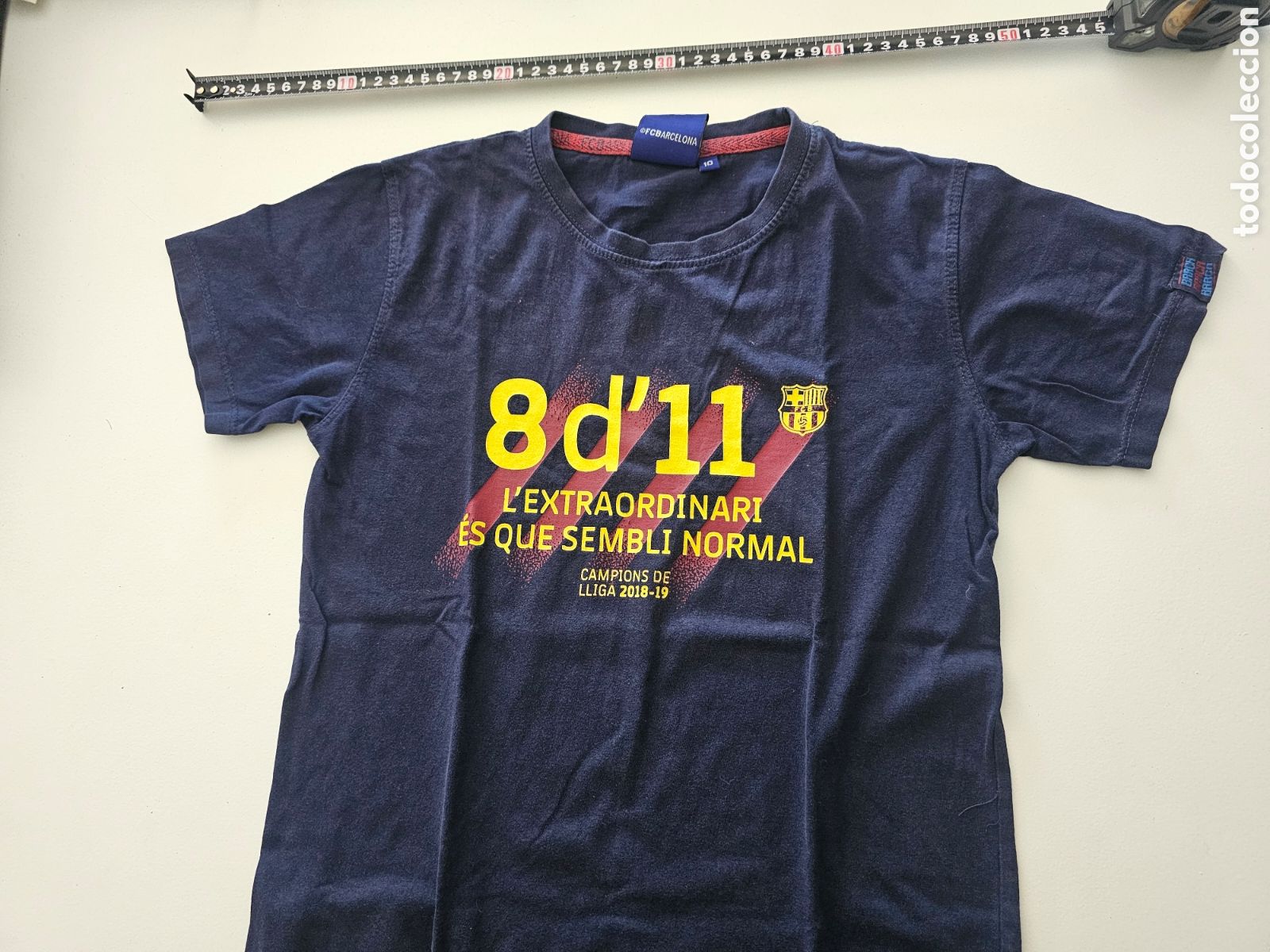 Coleccionismo deportivo: Camiseta infantil del FC Barcelona 8 d'11 Campions de Lliga 2018 2019