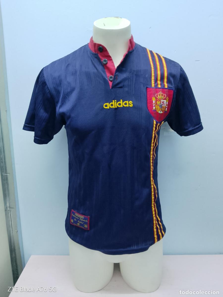 Coleccionismo deportivo: Espa&ntilde;a Spain 1996 AWAY camiseta futbol football shirt S 56cts