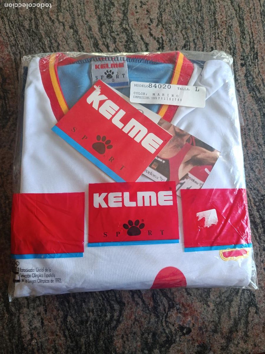 Coleccionismo deportivo: CAMISETA ESPA&Ntilde;A BALONMANO JJ OO 1992 BARCELONA. KELME ORIGINAL. T-L. SIN ESTRENAR CON ETIQUETAS.