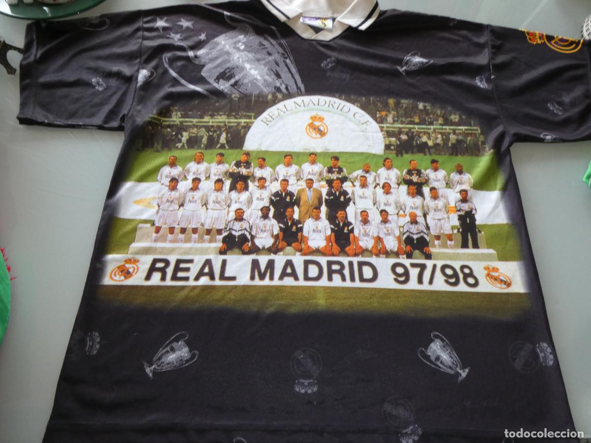Coleccionismo deportivo: CAMISETA F&Uacute;TBOL REAL MADRID CAMPE&Oacute;N EUROPA 97 98 1997 1998. 7&ordf; COPA CHAMPIONS. 170GR