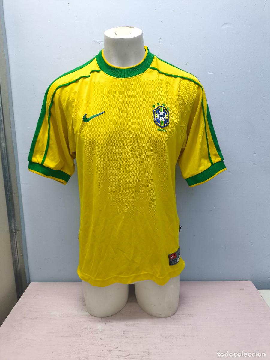 Coleccionismo deportivo: Brasil 1998 mundial camiseta futbol football shirt Original vintage camiseta futbol sele&ccedil;ao M 59cts