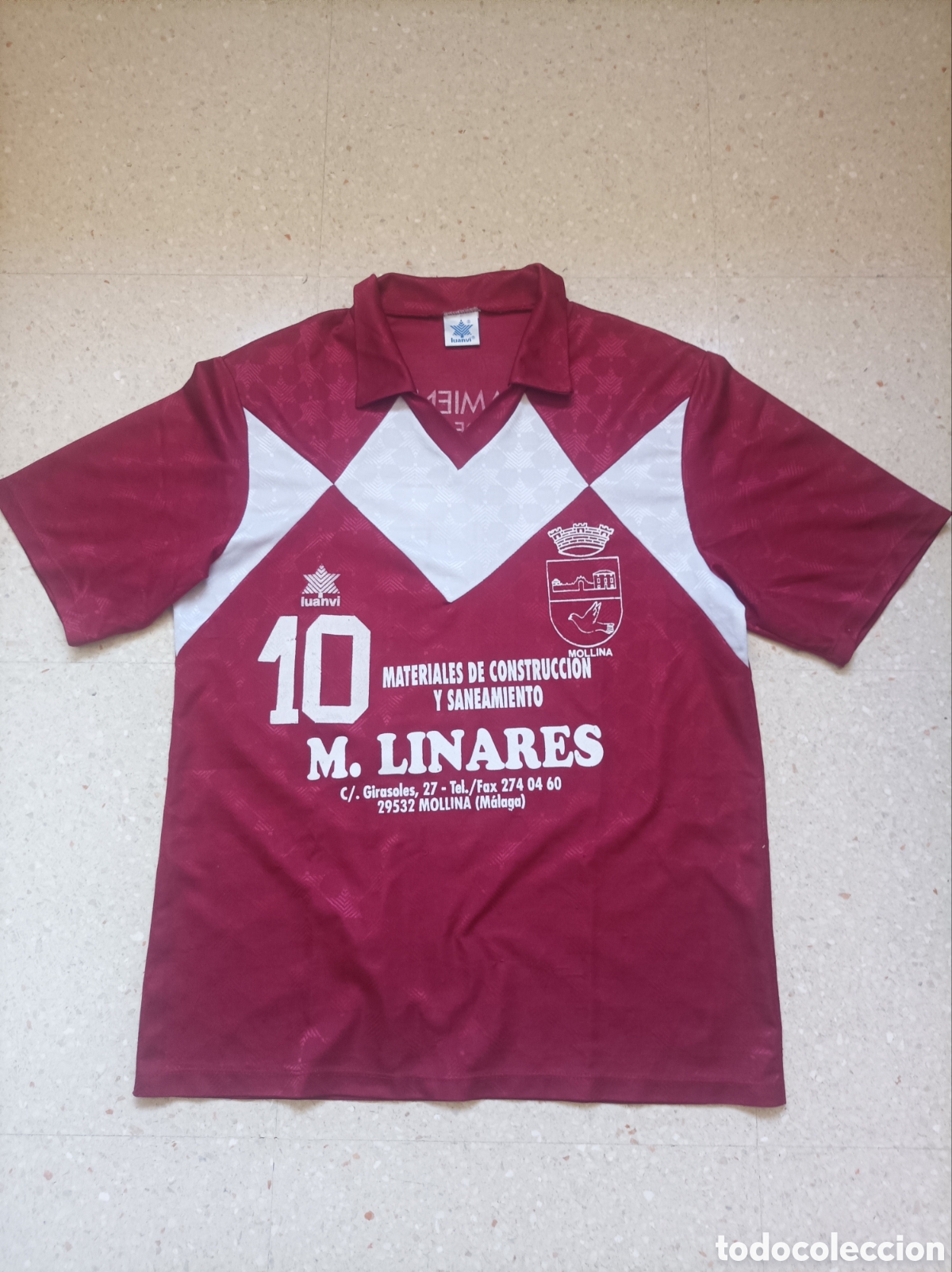 Coleccionismo deportivo: Camiseta futbol vintage Mollina CD Luanvi 90s equipo modesto Pueblo de M&aacute;laga talle L