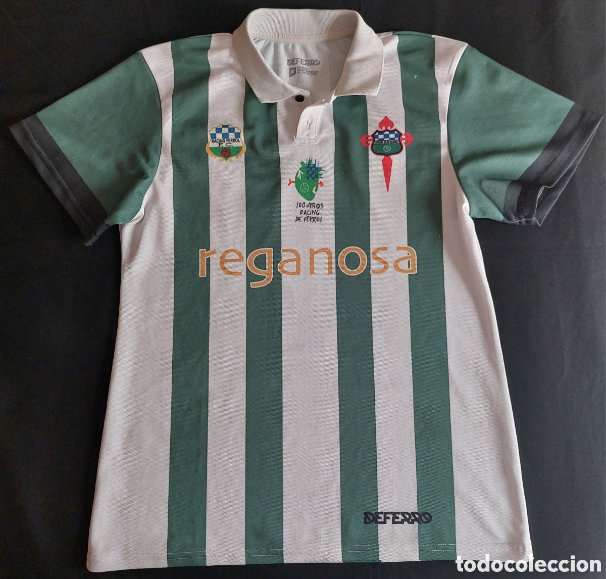 Coleccionismo deportivo: Camiseta Racing de Ferrol F.C. Edici&oacute;n 100 a&ntilde;os de historia