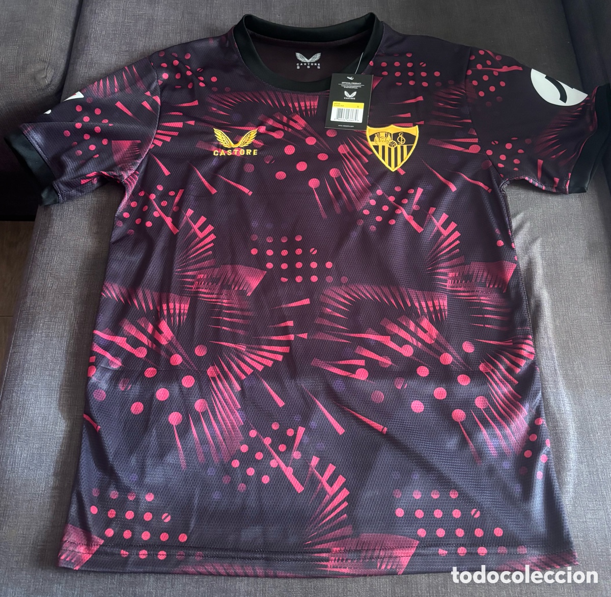 Coleccionismo deportivo: Camiseta Sevilla FC 2023/24 Tercera Equipaci&oacute;n Isaac 7 Castore Talla S