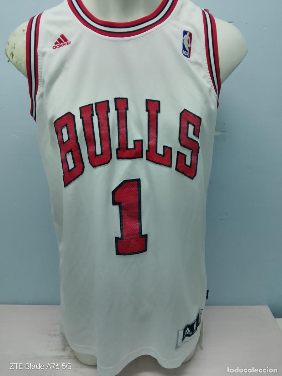 Collectionnisme sportif: Chicago Bulls Rose NBA basketball basket basquet shirt camiseta 58x90 cts M-L