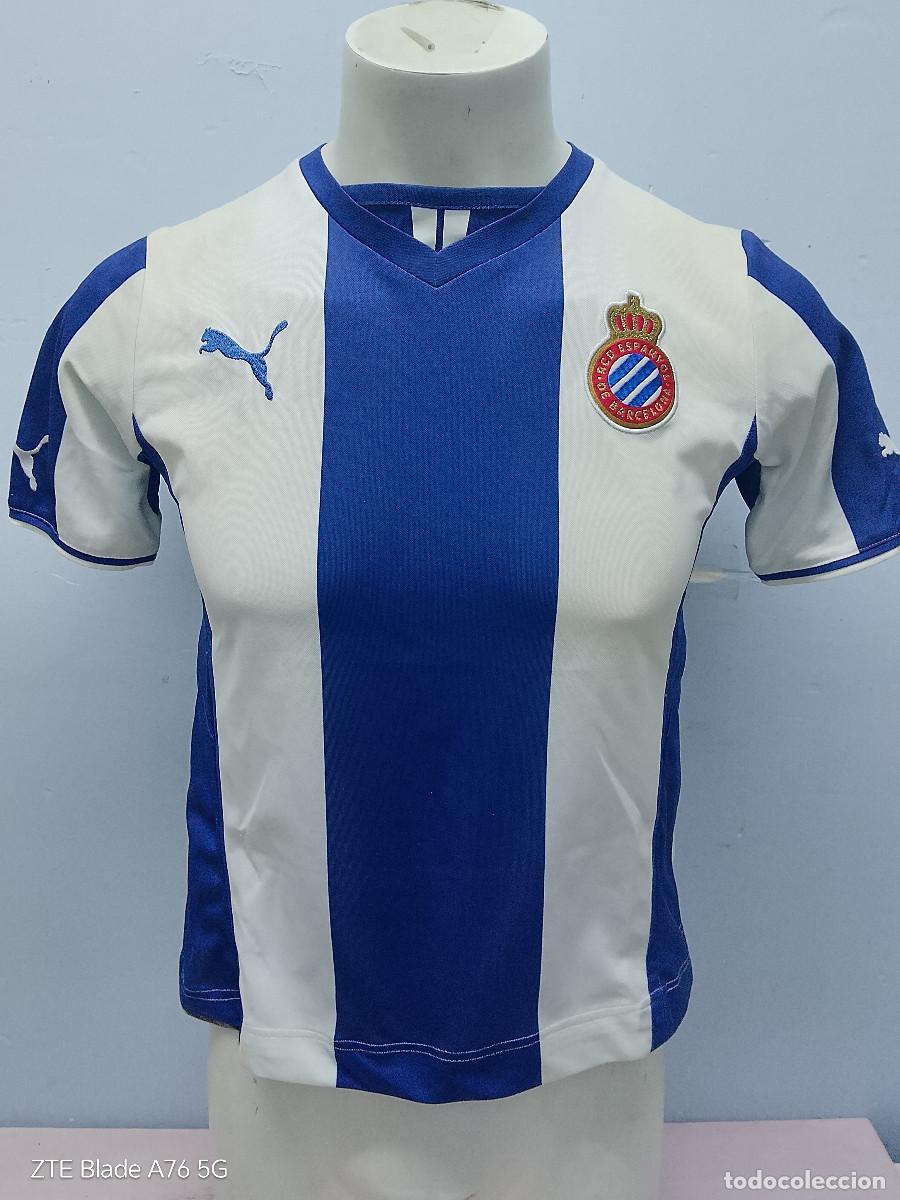Coleccionismo deportivo: RCD Espanyol match worn camiseta futbol Alevin football shirt xxs 50cts