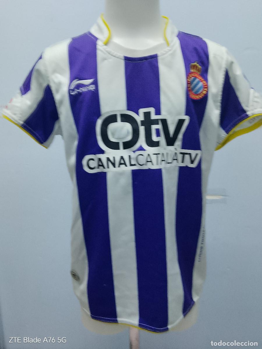 Coleccionismo deportivo: RCD Espanyol alevin match worn camiseta futbol football shirt xxs 44cts