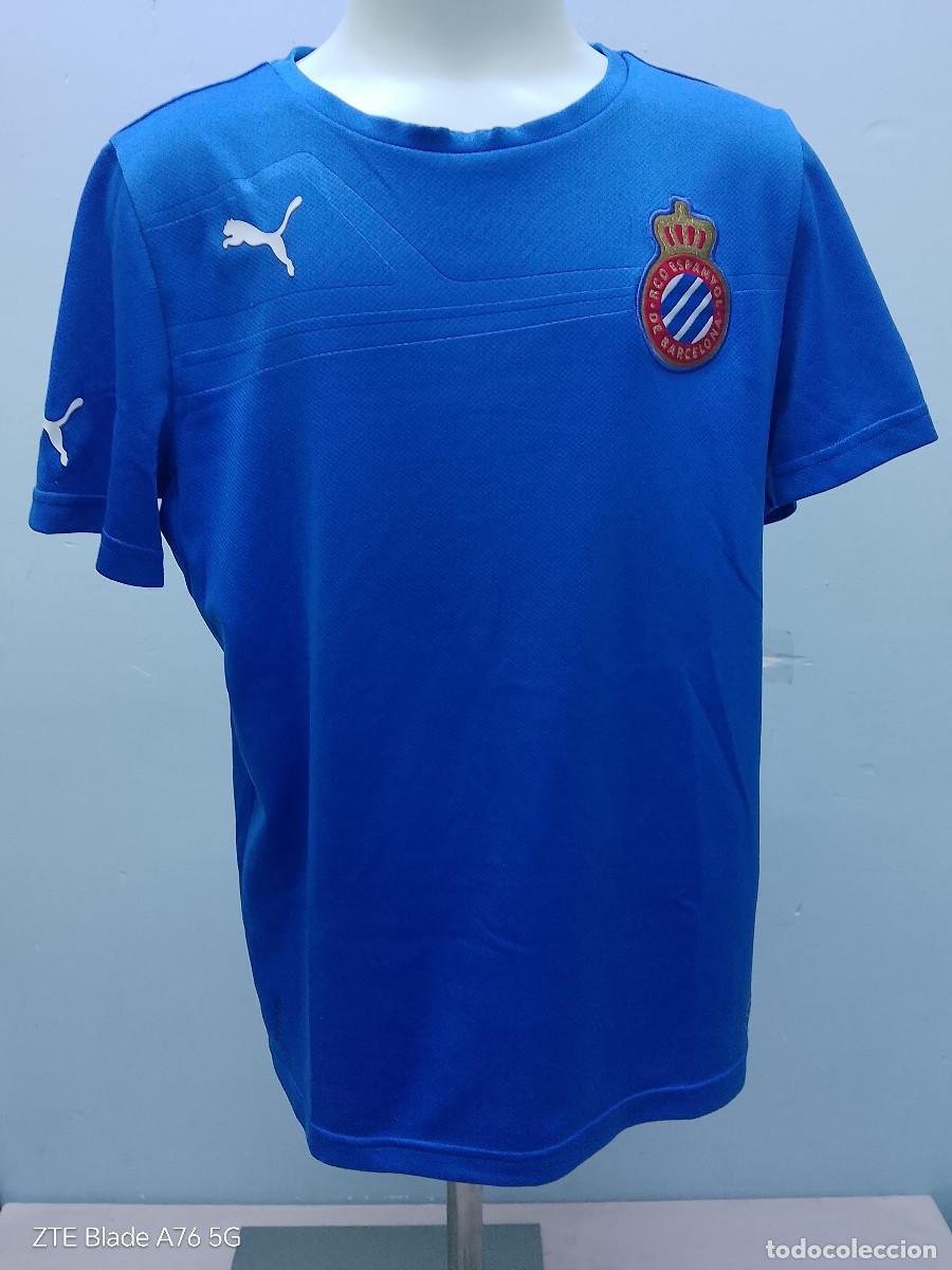 Coleccionismo deportivo: RCD Espanyol alevin training entreno camiseta futbol entrenamiento xxs