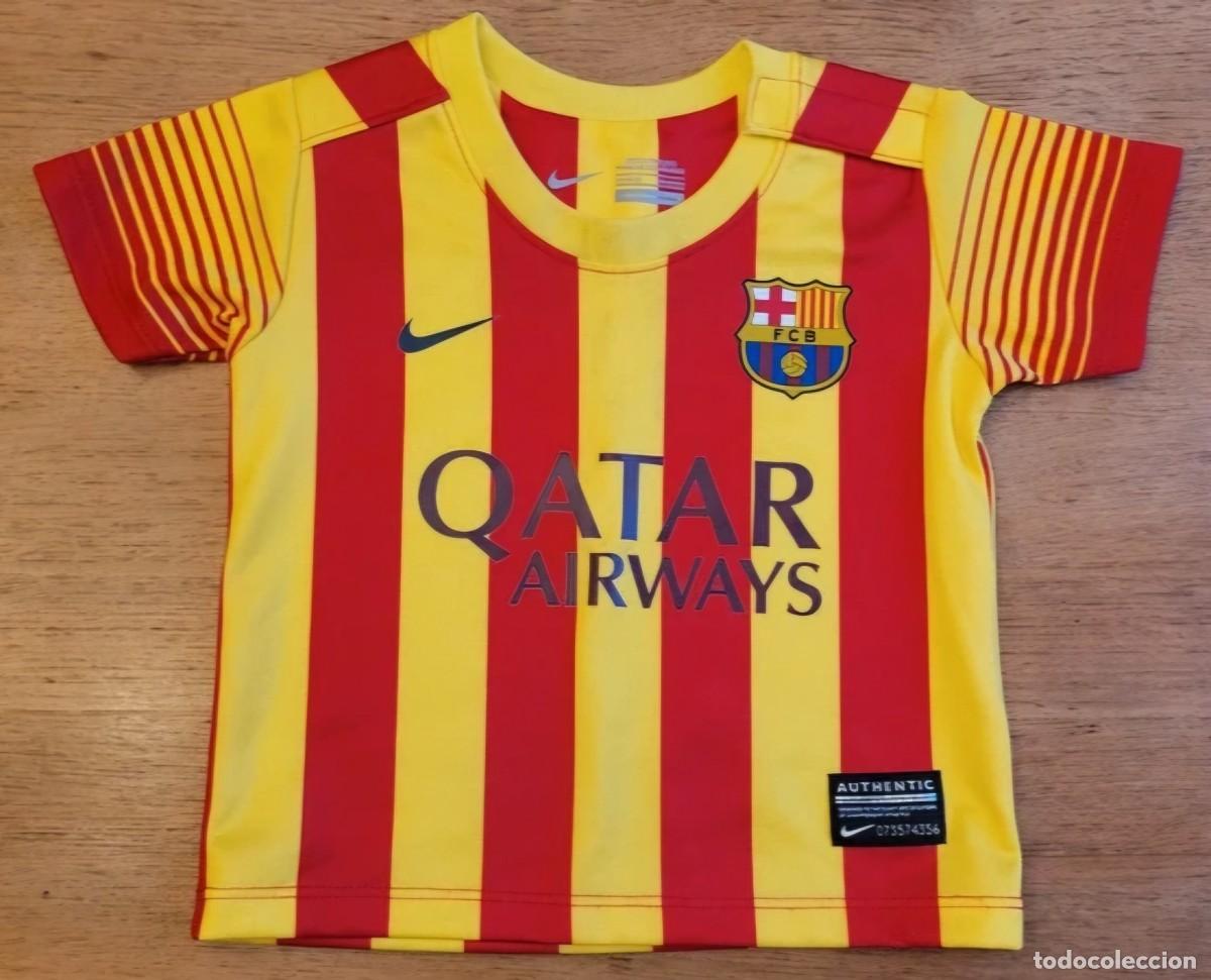 Coleccionismo deportivo: Camiseta de visitante del FC Barcelona, temporada 2013/14, talla 36 meses, Nike.Sin uso