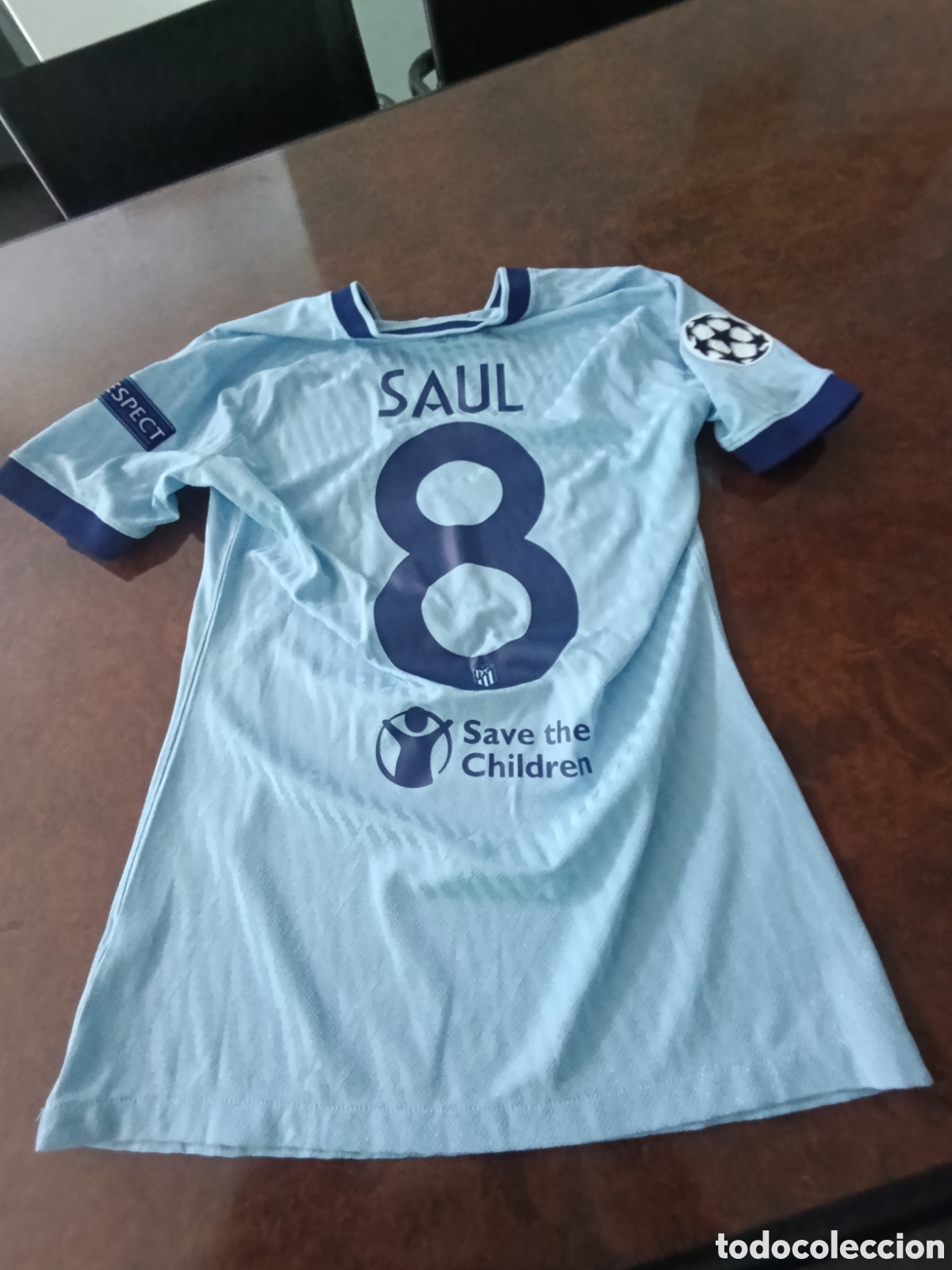 Coleccionismo deportivo: Camiseta matchworn Atl&eacute;tico Madrid Sa&uacute;l