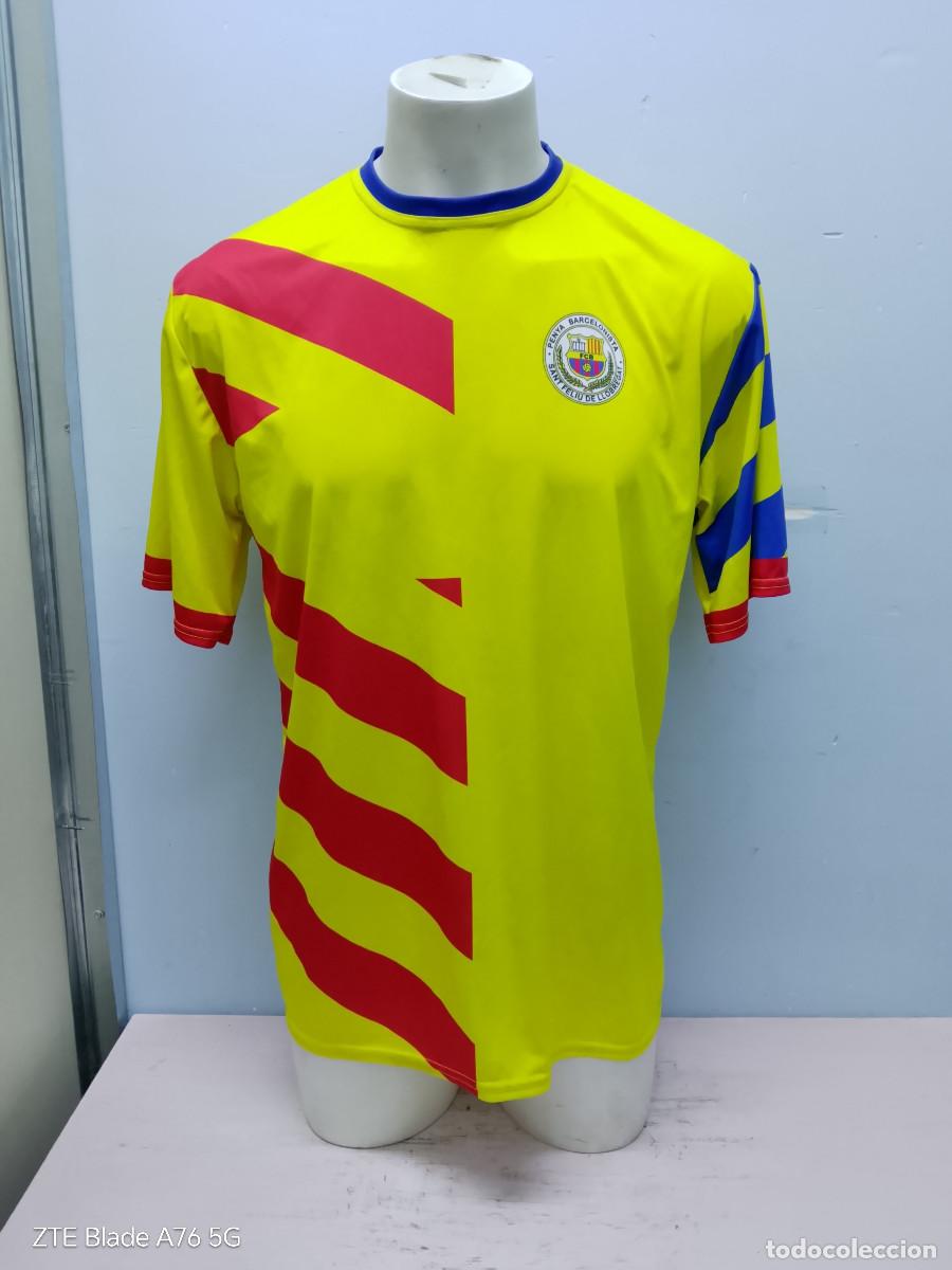 Coleccionismo deportivo: Pe&ntilde;a FC barcelona camiseta futbol football shirt Sant Feliu de Llobregat L