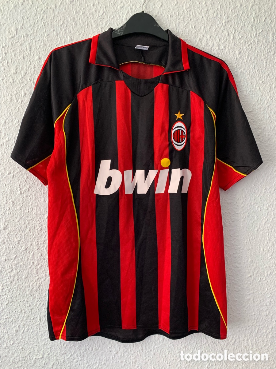 Sammelleidenschaft Sport: Antigua Camiseta deportiva f&uacute;tbol ITALIANO MIL&Aacute;N Retro AC vintage bwin TALLA -S-M- BWIN