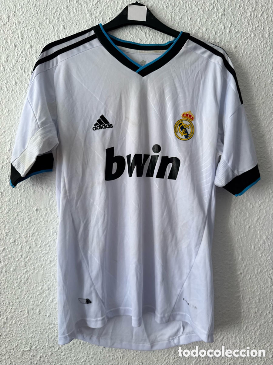 Collezionismo sportivo: Antigua Camiseta deportiva vintage de F&uacute;tbol Real Madrid, bwin TALLA -L- Adidas temporada 2012/2013