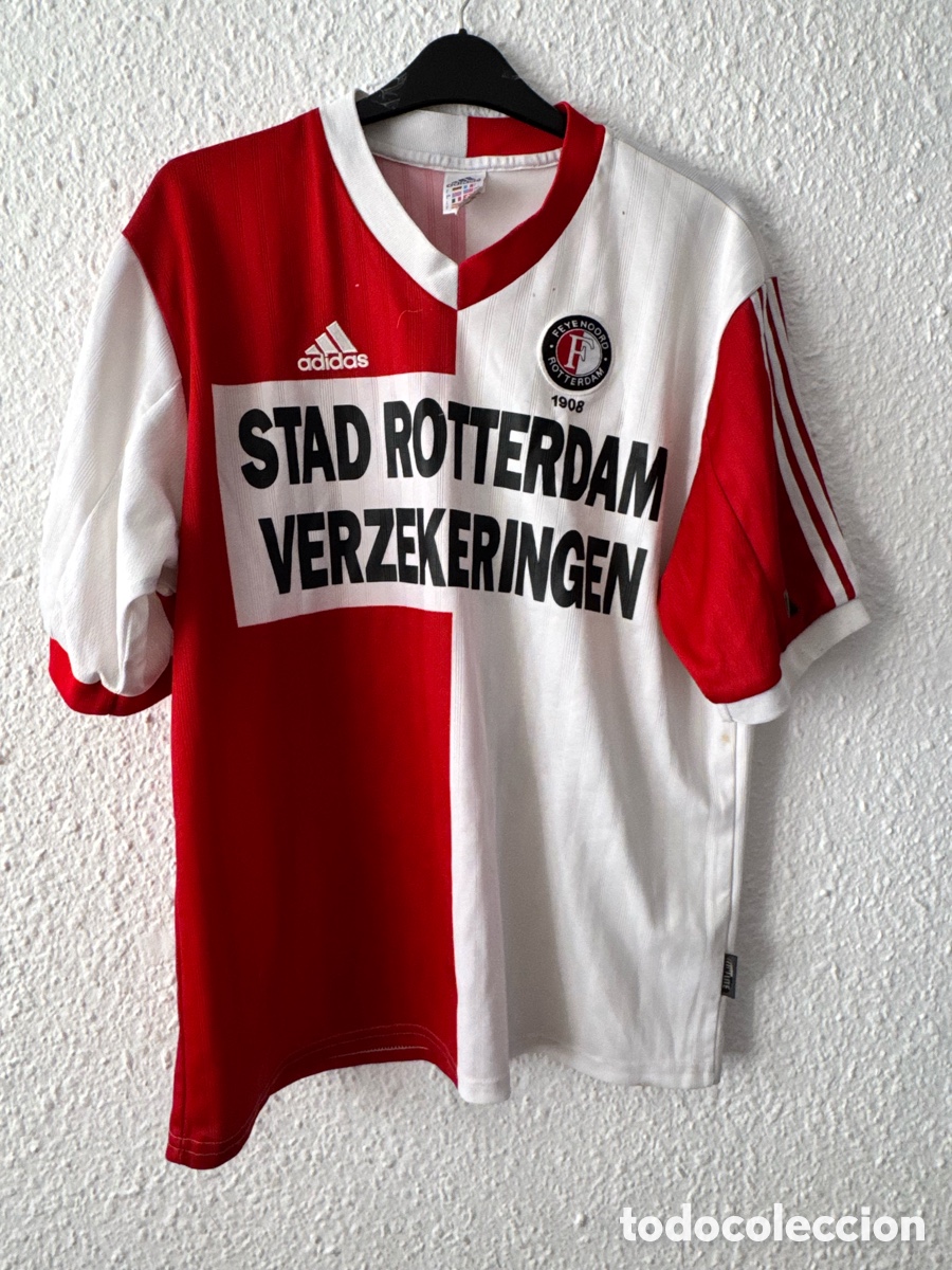 Collezionismo sportivo: Antigua Camiseta vintage deportiva de F&uacute;tbol Feyenoord de Rotterdam 1908 TALLA -L- Adidas