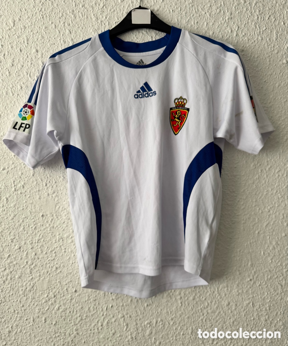 Collezionismo sportivo: Antigua Camiseta deportiva vintage de F&uacute;tbol Real Zaragoza TALLA -talla de ni&ntilde;o (Junior)- Adidas