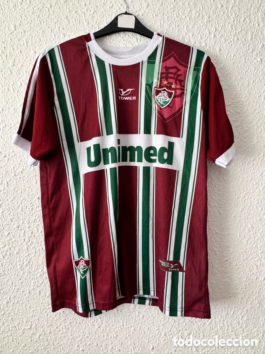 Collezionismo sportivo: Antigua Camiseta deportiva de F&uacute;tbol retro del Fluminense Football Club TALLA -L- Tower
