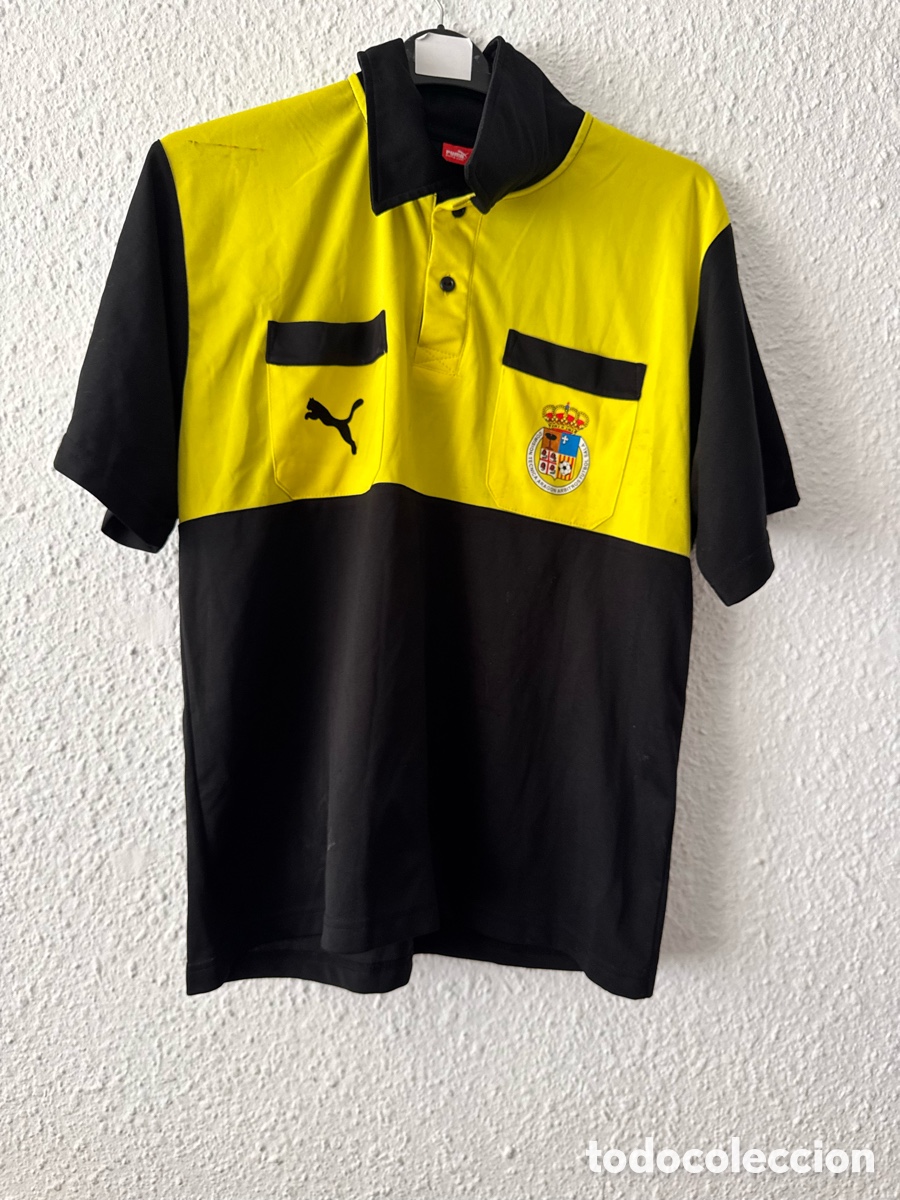 Collezionismo sportivo: Antigua Camiseta deportiva vintage de arbitro de F&uacute;tbol de la Federaci&oacute;n Aragonesa TALLA -M- Puma