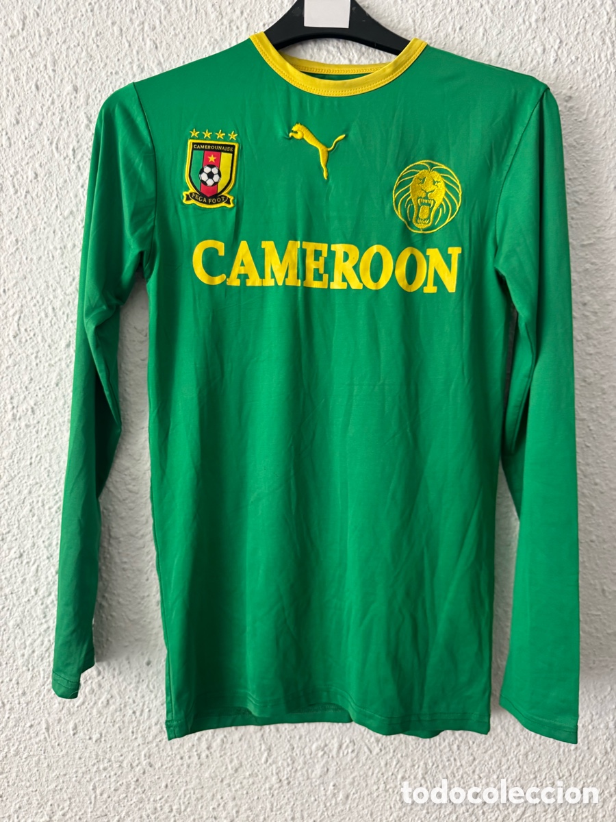 Coleccionismo deportivo: Antigua Camiseta manga larga deportiva de f&uacute;tbol de la selecci&oacute;n de Camer&uacute;n TALLA -M- Puma