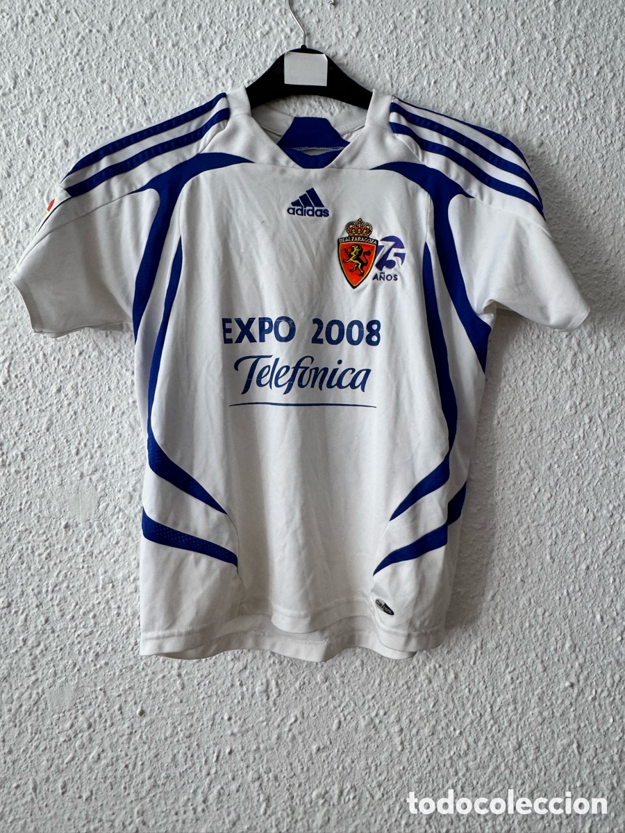 Coleccionismo deportivo: Antigua Camiseta deportiva vintage de F&uacute;tbol Real Zaragoza TALLA -S- Adidas