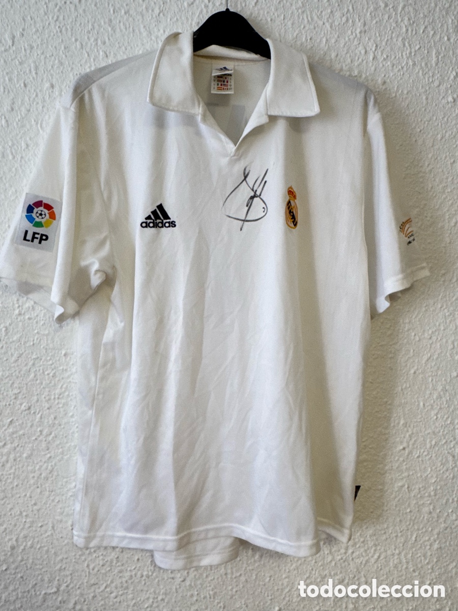 Sammelleidenschaft Sport: Antigua Camiseta deportiva de F&uacute;tbol vintage firmada Real Madrid TALLA -M- Adidas