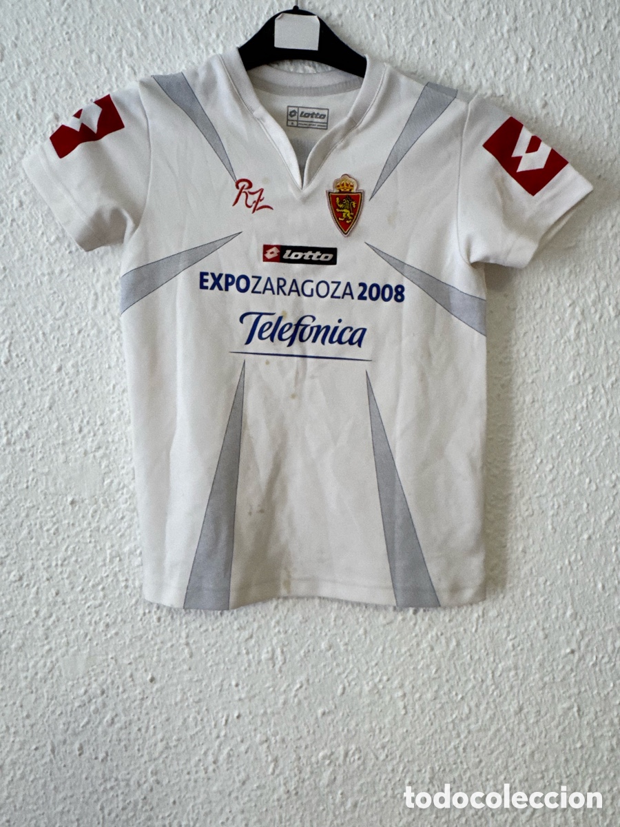 Sammelleidenschaft Sport: Antigua Camiseta deportiva de F&uacute;tbol Real Zaragoza 2008 Telefonica TALLA -S- Lotto