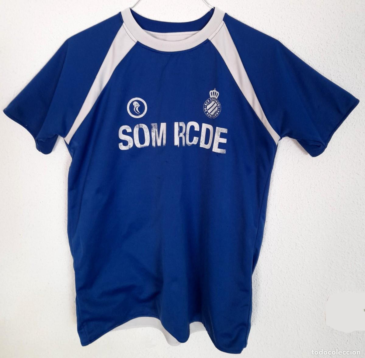 Sammelleidenschaft Sport: Camiseta reversible entrenamiento f&uacute;tbol Som RCDE Espa&ntilde;ol de Barcelona blanca azul