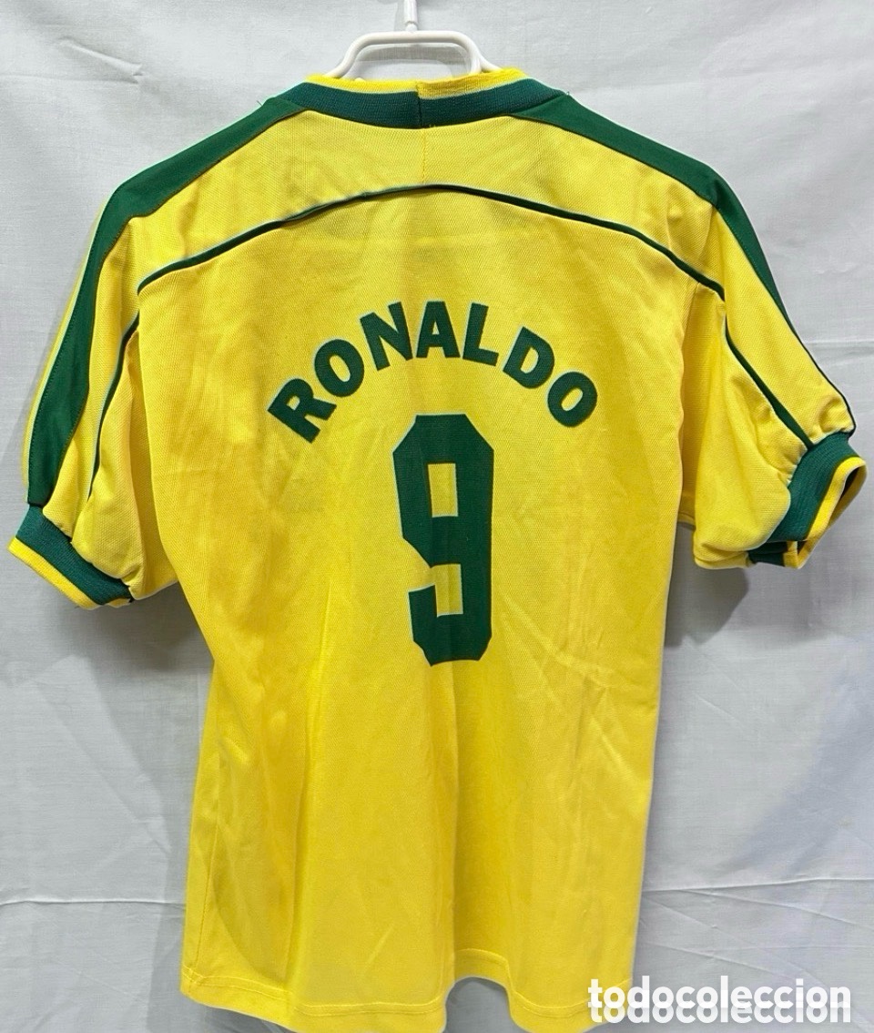 Sports collectibles: Antigua Camiseta Deportiva de Brasil Ronaldo N9 TALLA -M-