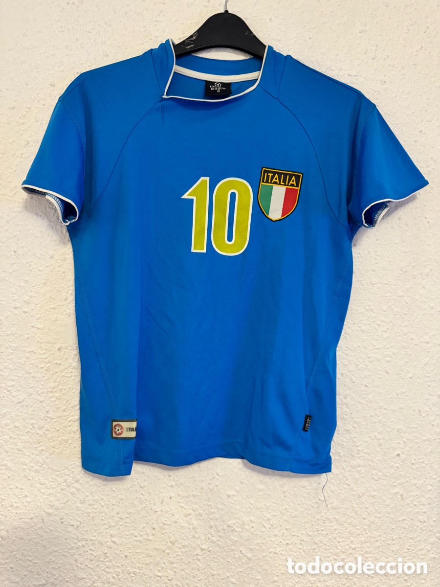 Sports collectibles: Antigua Camiseta deportiva vintage de F&uacute;tbol Italia N&deg;10 TALLA -10- football league