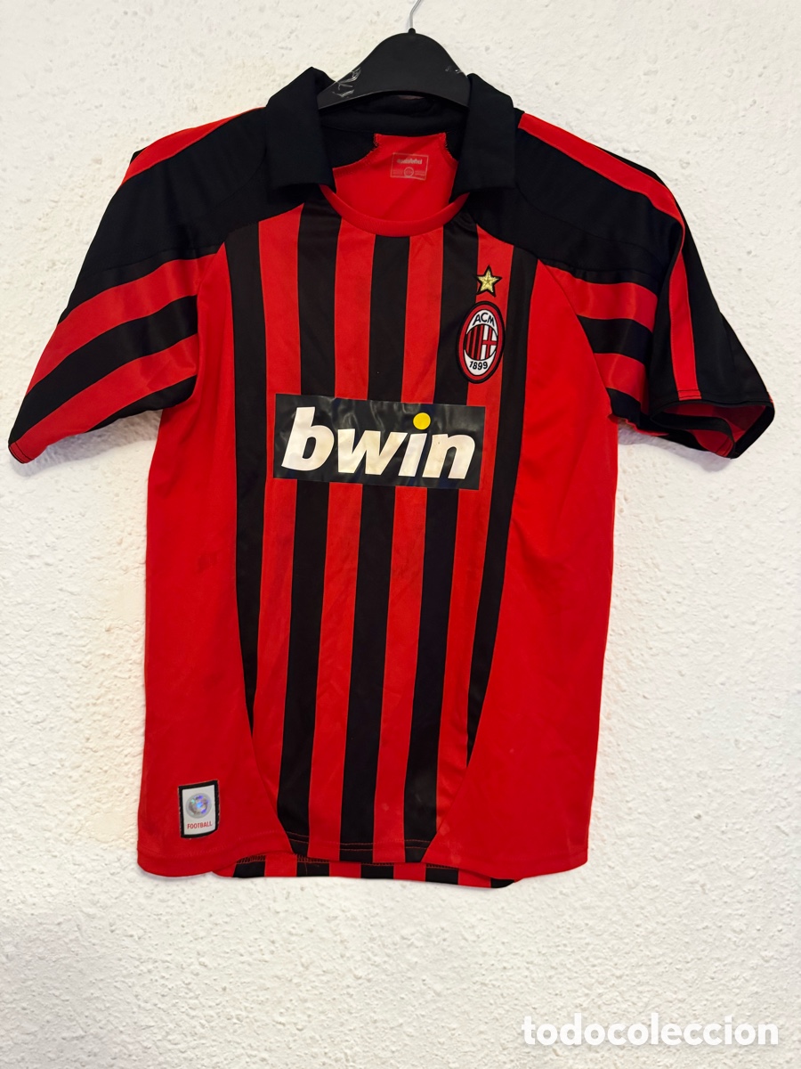 Sports collectibles: Antigua Camiseta deportiva vintage de F&uacute;tbol AC Milan TALLA -12/14- bwin