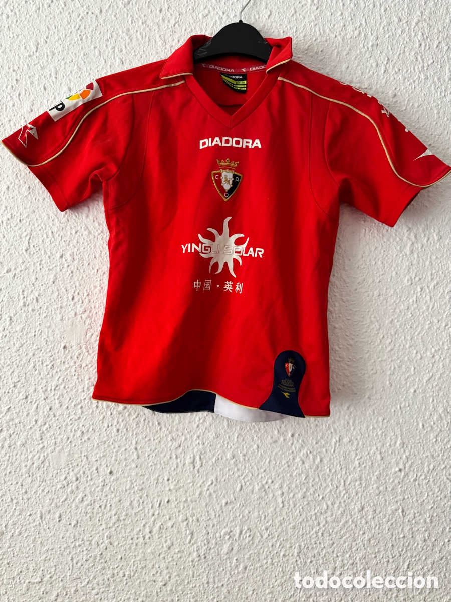 Sports collectibles: Antigua Camiseta deportiva vintage de F&uacute;tbol C.A. Osasuna TALLA -Junior- Diadora