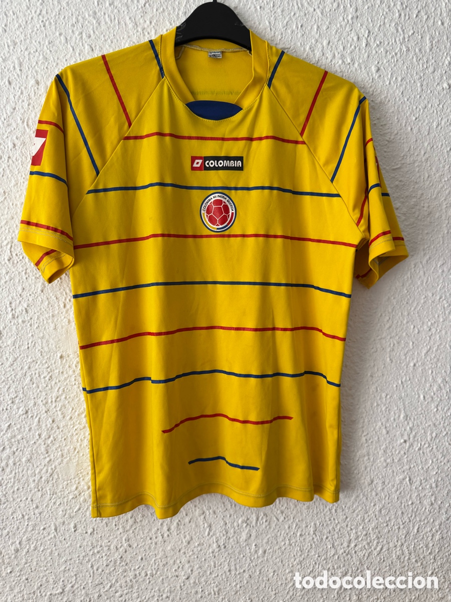 Sports collectibles: Antigua Camiseta deportiva vintage de F&uacute;tbol Colombia TALLA -14/16-