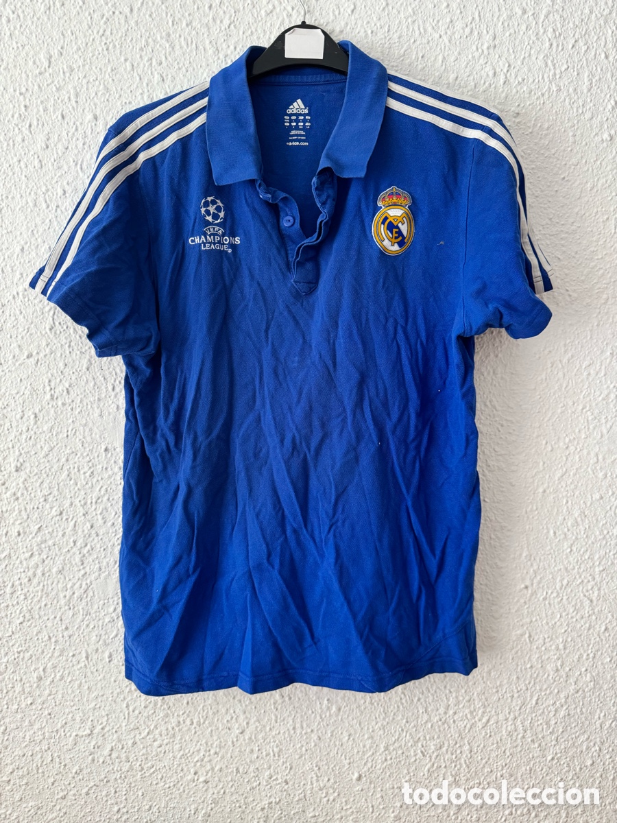Sports collectibles: Antigua Camiseta deportiva de F&uacute;tbol Real Madrid Champions League TALLA -L- Adidas