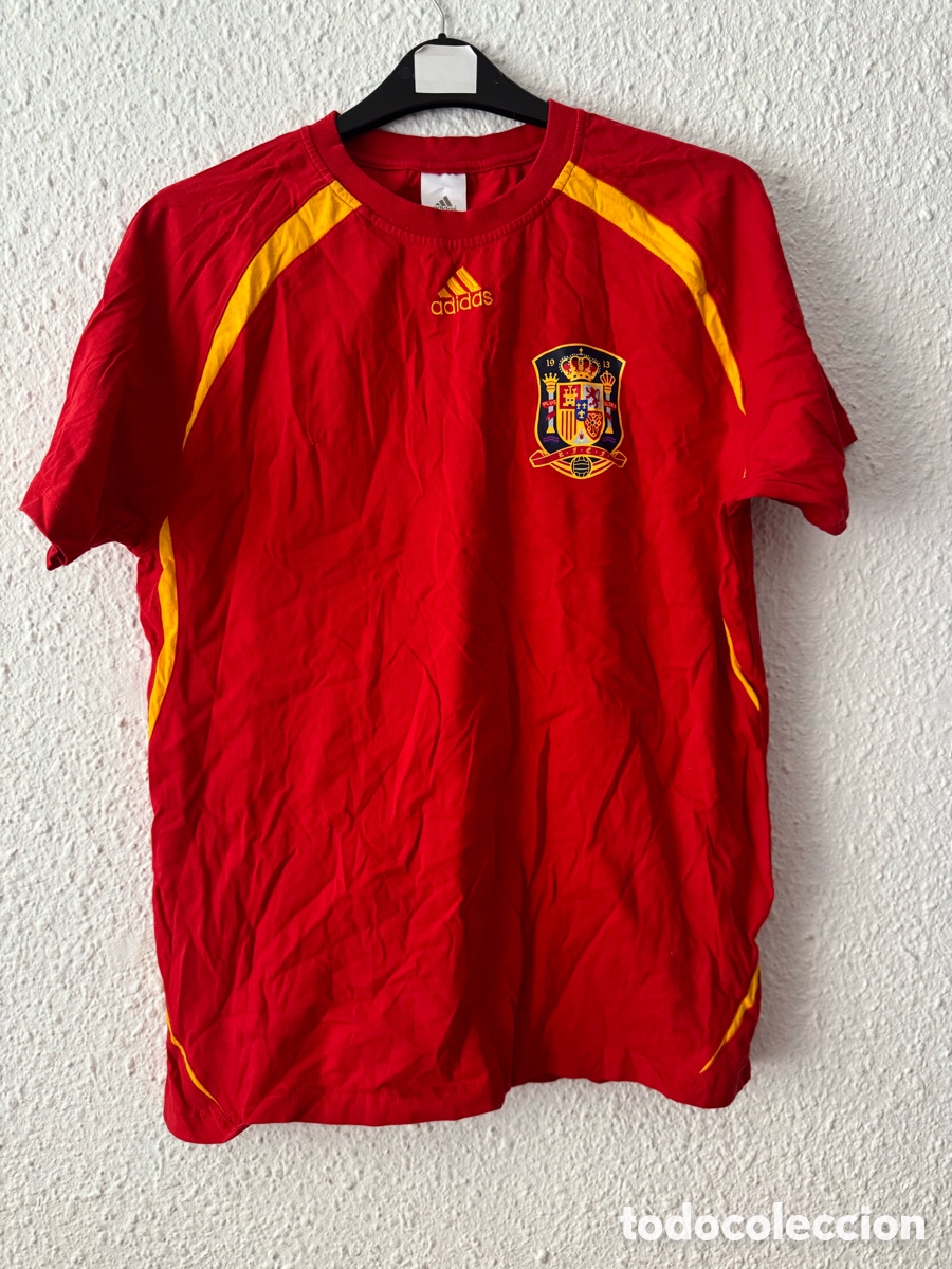 Sports collectibles: Antigua Camiseta deportiva vintage de F&uacute;tbol selecci&oacute;n espa&ntilde;ola TALLA -XL-