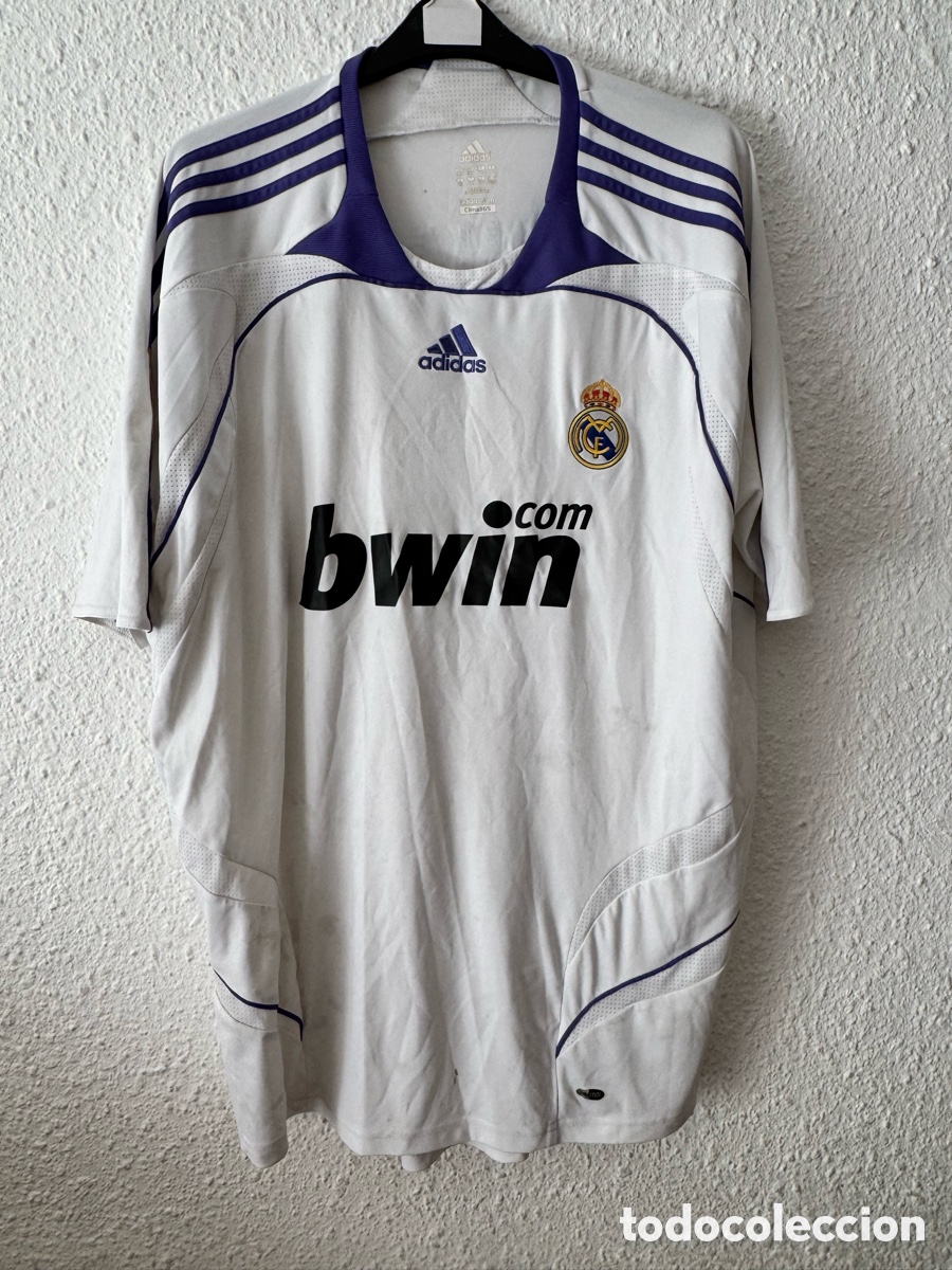 Sports collectibles: Antigua Camiseta deportiva vintage de F&uacute;tbol Real Madrid TALLA -2XL- Adidas