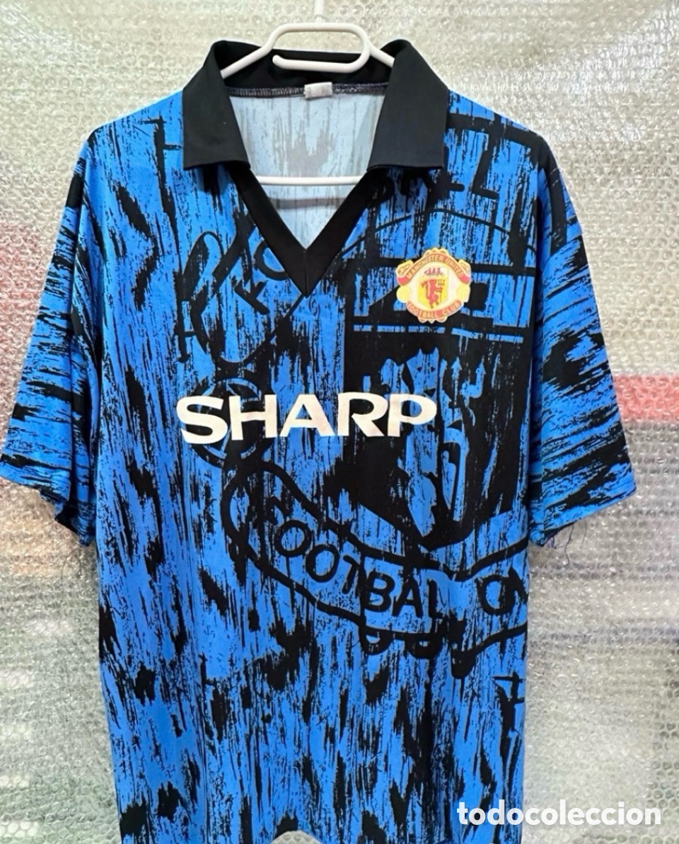 Coleccionismo deportivo: Antigua Camiseta De F&uacute;tbol Manchester United 1992 SHARP TALLA -L-