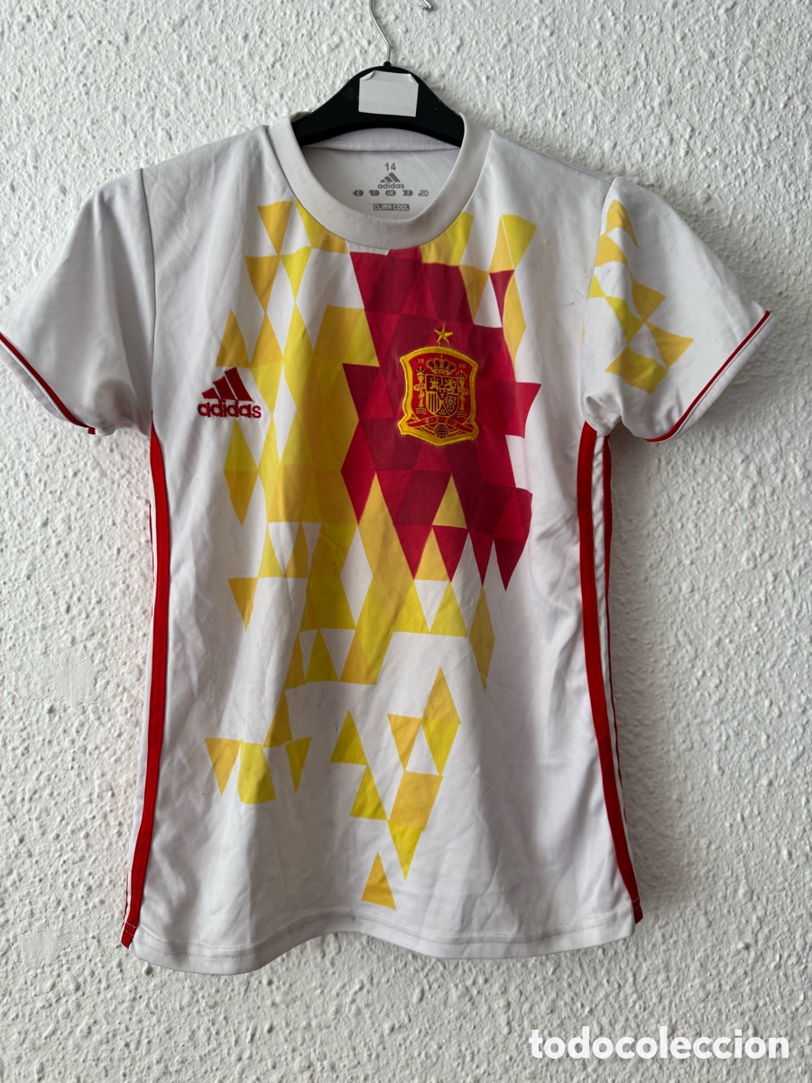 Coleccionismo deportivo: Antigua Camiseta deportiva de F&uacute;tbol selecci&oacute;n espa&ntilde;ola TALLA -14- Adidas