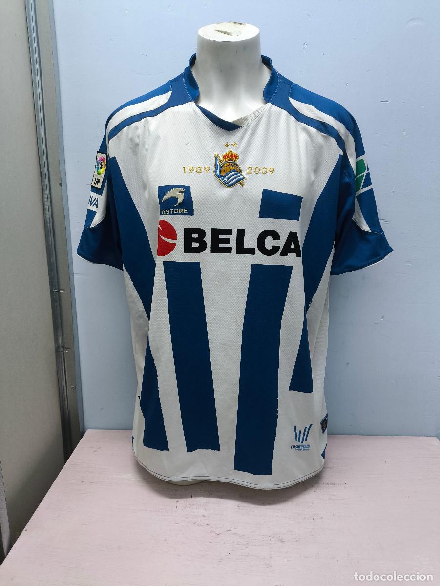 Coleccionismo deportivo: Real Sociedad match worn Aguirretxe camiseta futbol football shirt xl 72cts centenario n