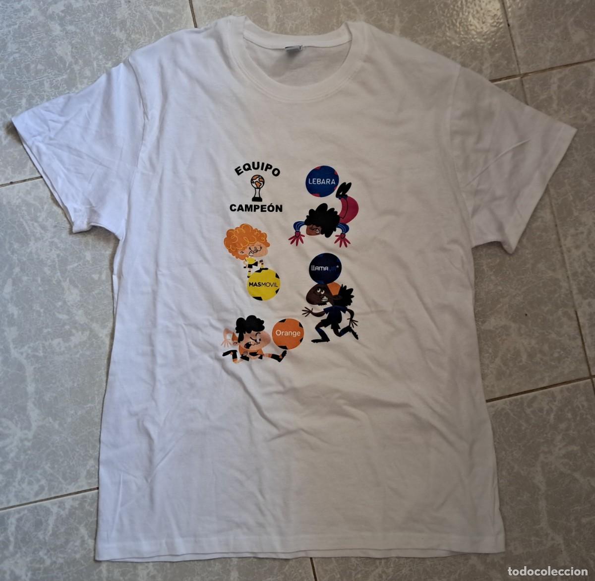 Coleccionismo deportivo: camiseta de publicidad, mundial de futbol, equipo campe&oacute;n. telefon&iacute;a lebara, masmovil, orange ...