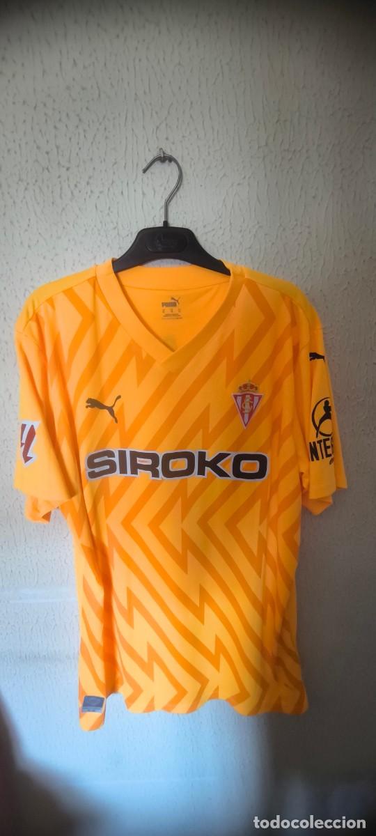 Coleccionismo deportivo: Original | Camiseta Futbol | Talla XL | Sporting de Gijon 32 Elmo Henriksson player issue match worn