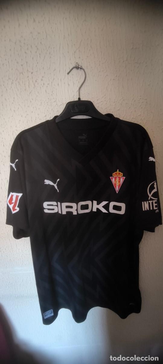 Coleccionismo deportivo: Original | Camiseta Futbol | Talla XL | Sporting de Gijon 32 Elmo Henriksson player issue match worn