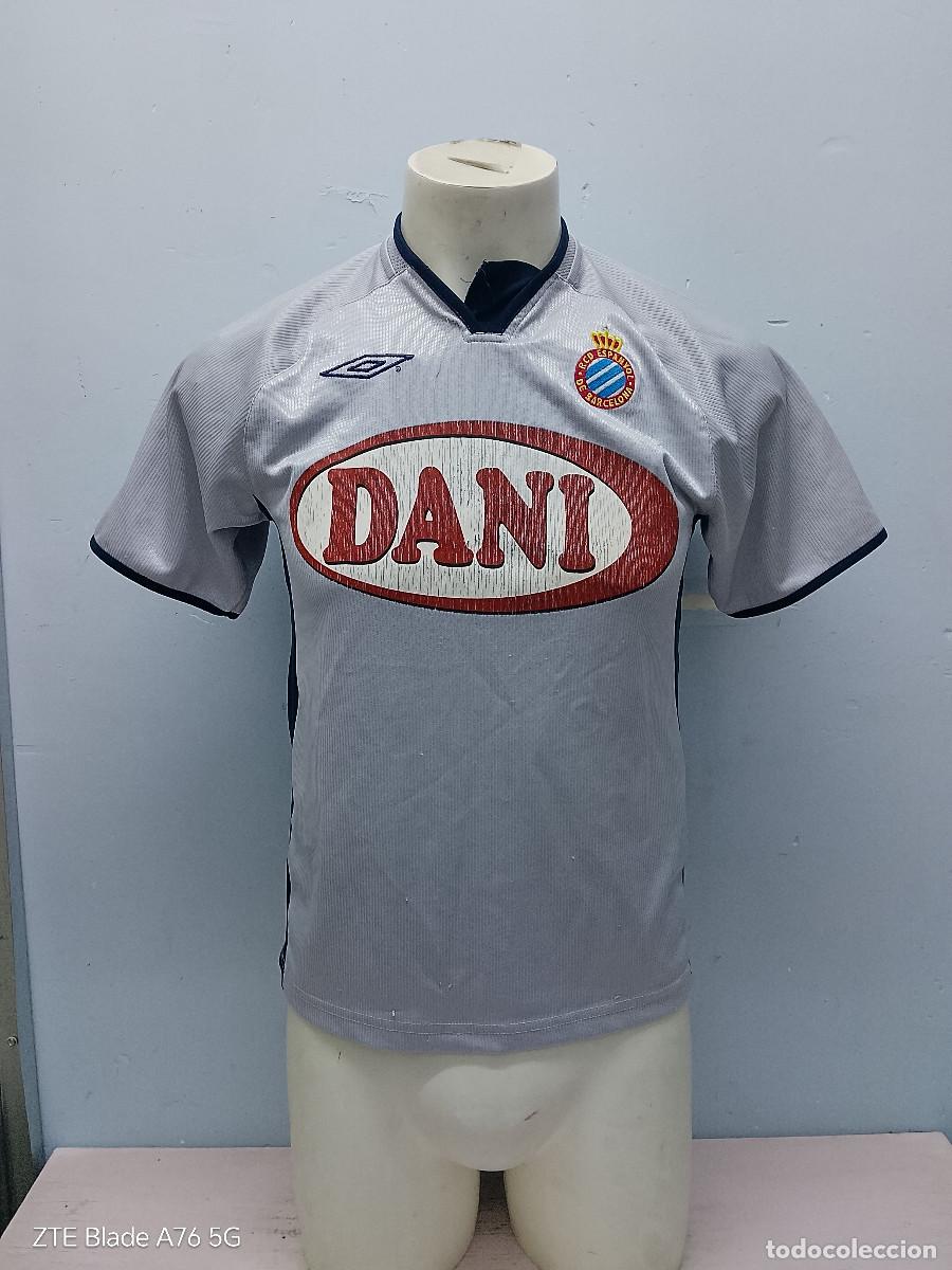 Coleccionismo deportivo: RCD Espanyol match worn Alevin camiseta futbol young player xs 51cts