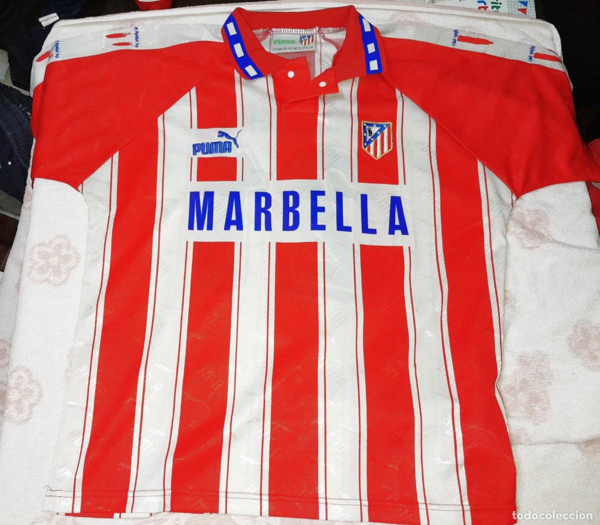 Coleccionismo deportivo: Camiseta oficial del Atl&eacute;tico de Madrid Firmada por Caminero