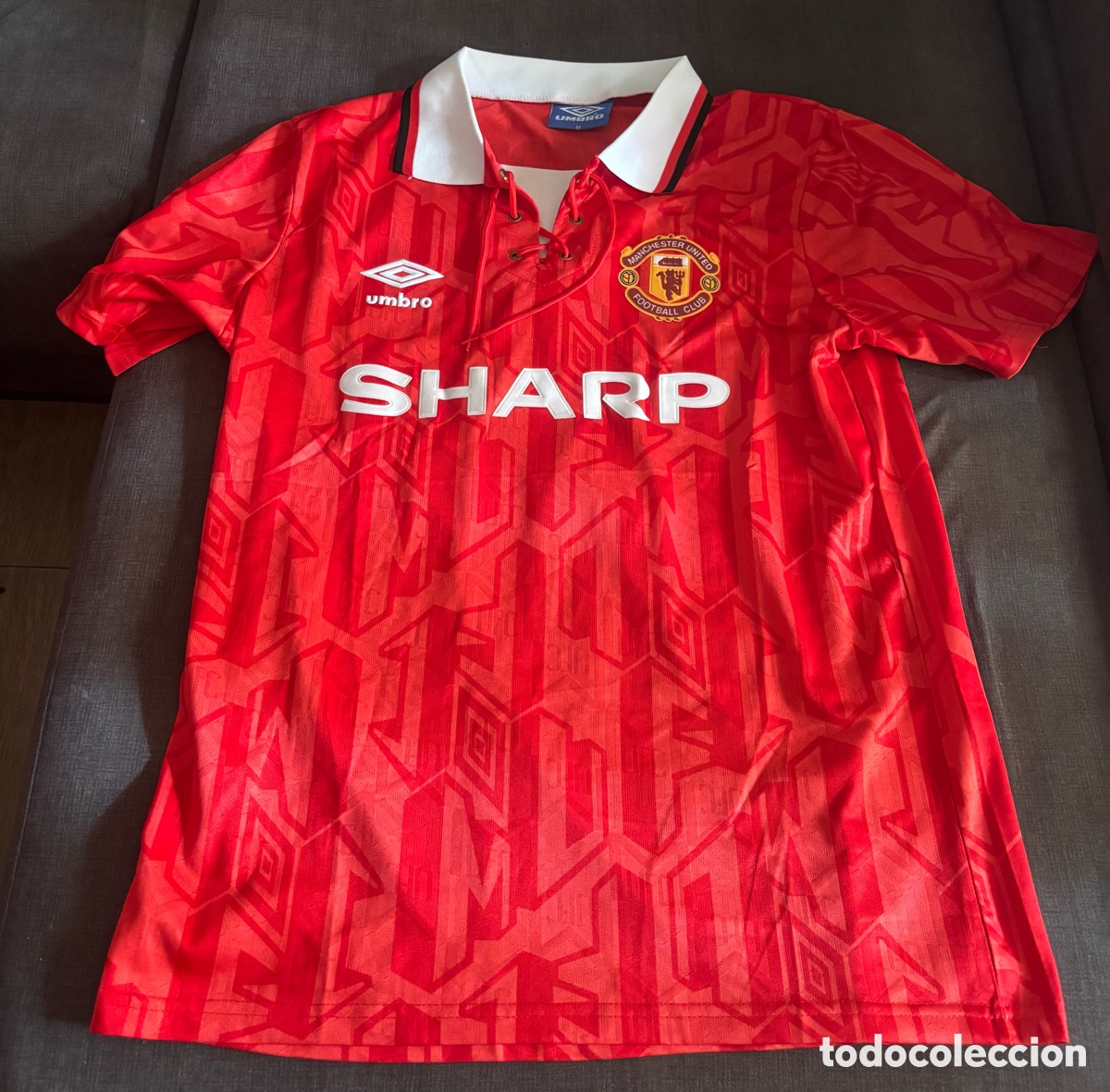 Collezionismo sportivo: Camiseta Manchester United Retro 1992-1994 Eric Cantona #7 Replica Talla M