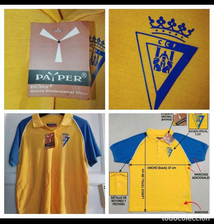 Coleccionismo deportivo: POLO CAMISETA CADIZ CLUB DE FUTBOL MARCA PAYPER CON ETIQUETA A&Ntilde;OS 1990/2000