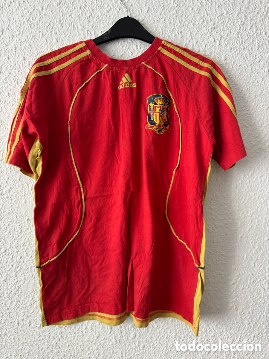 Coleccionismo deportivo: Antigua Camiseta vintage reversible de la Selecci&oacute;n Espa&ntilde;ola de F&uacute;tbol TALLA -S- Adidas