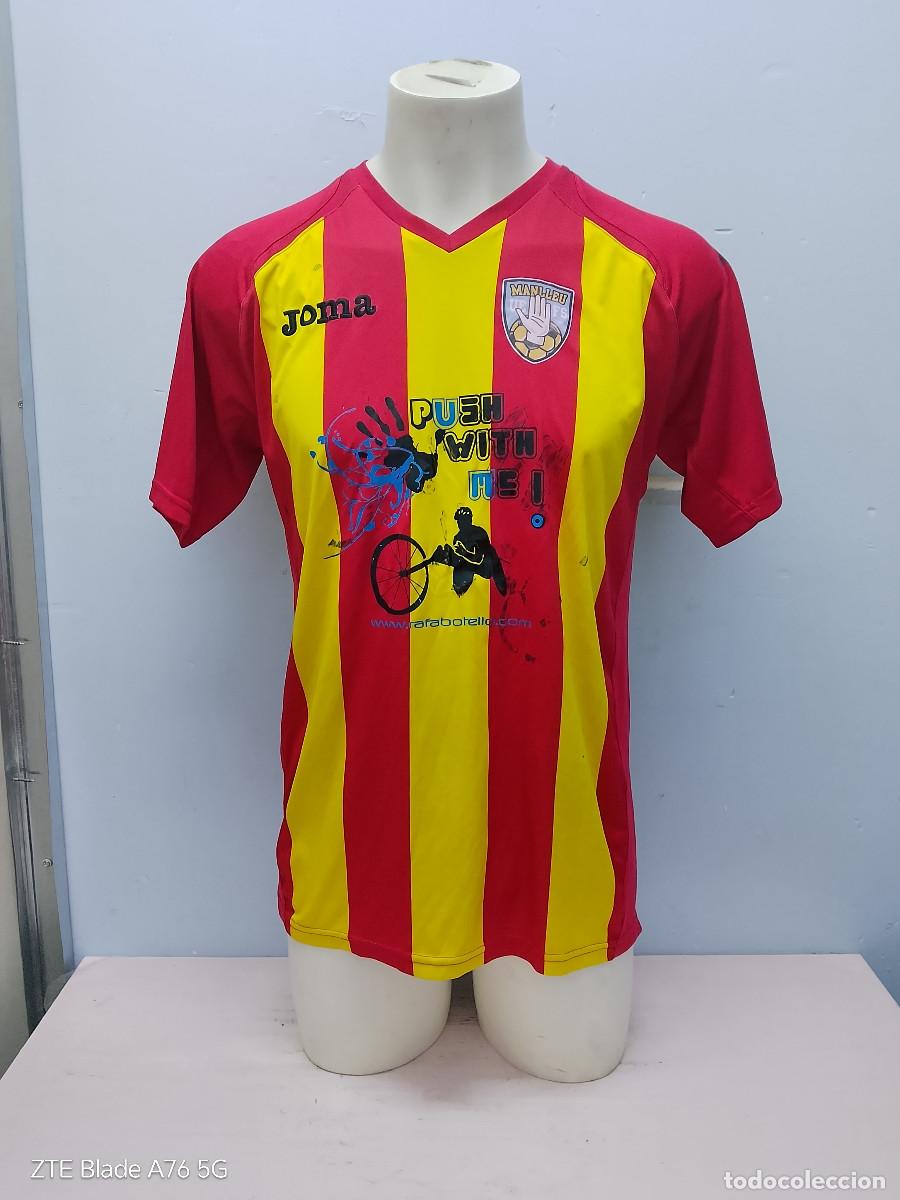 Coleccionismo deportivo: AEC Manlleu Catalunya senyera camiseta futbol football shirt L 56cts