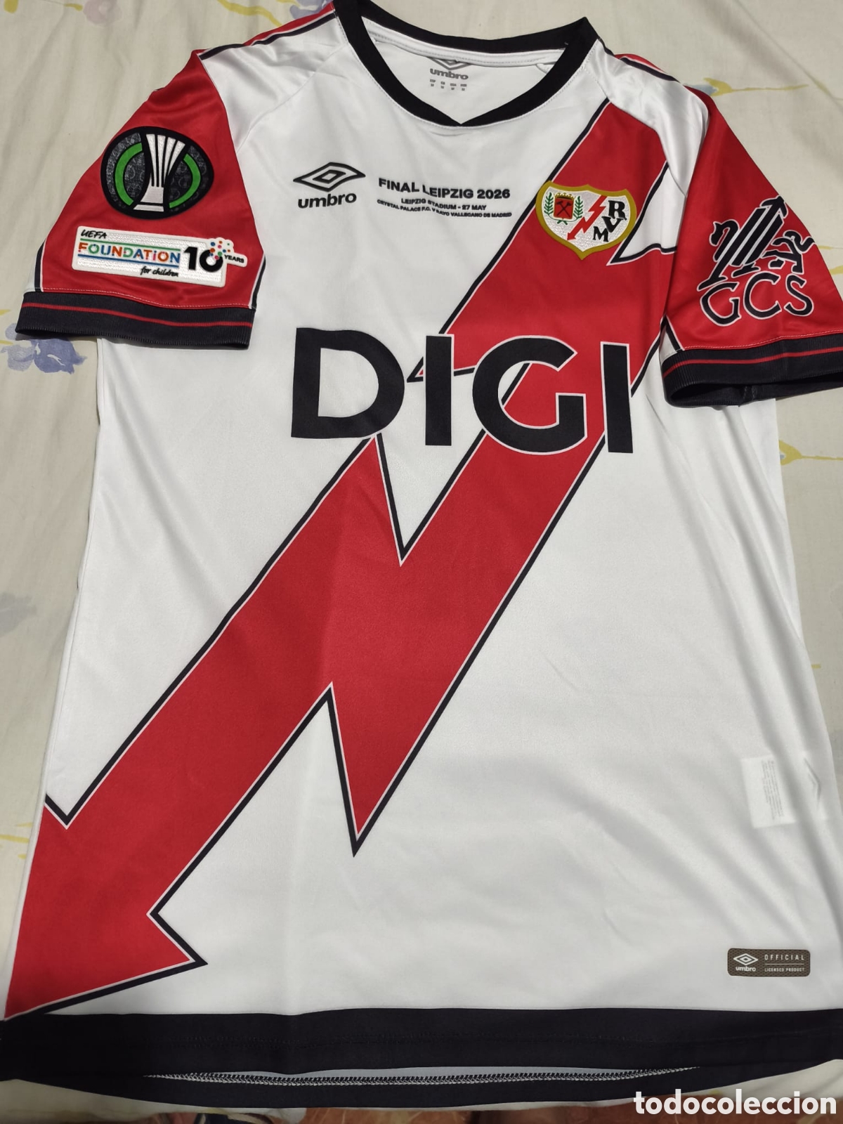 Coleccionismo deportivo: Camiseta matchworn Rayo Vallecano de Madrid