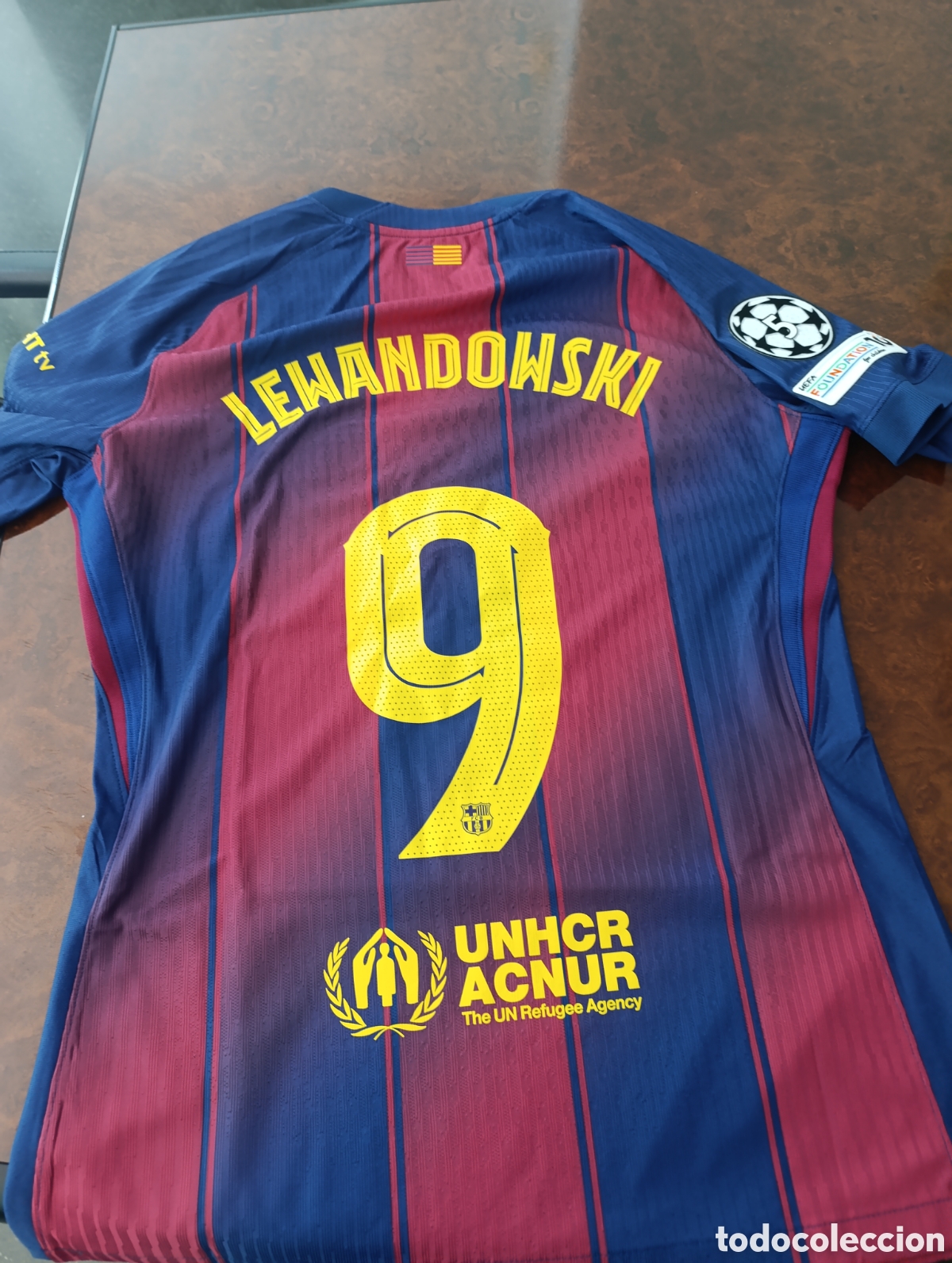 Coleccionismo deportivo: Camiseta matchworn FC Barcelona Lewandowski