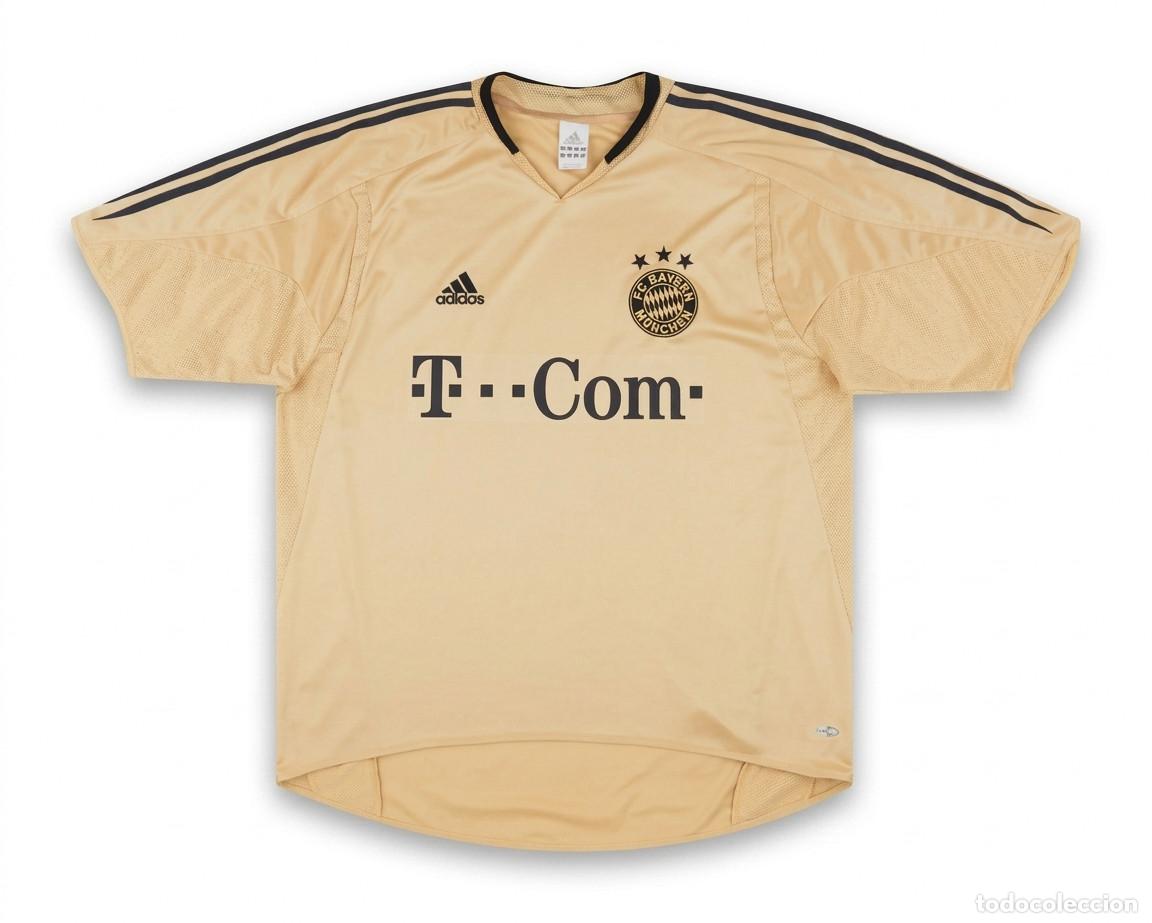 Coleccionismo deportivo: Camiseta Bayern M&uacute;nich 2004-2005 Adidas T-Com Dorada Alemania Futbol Original