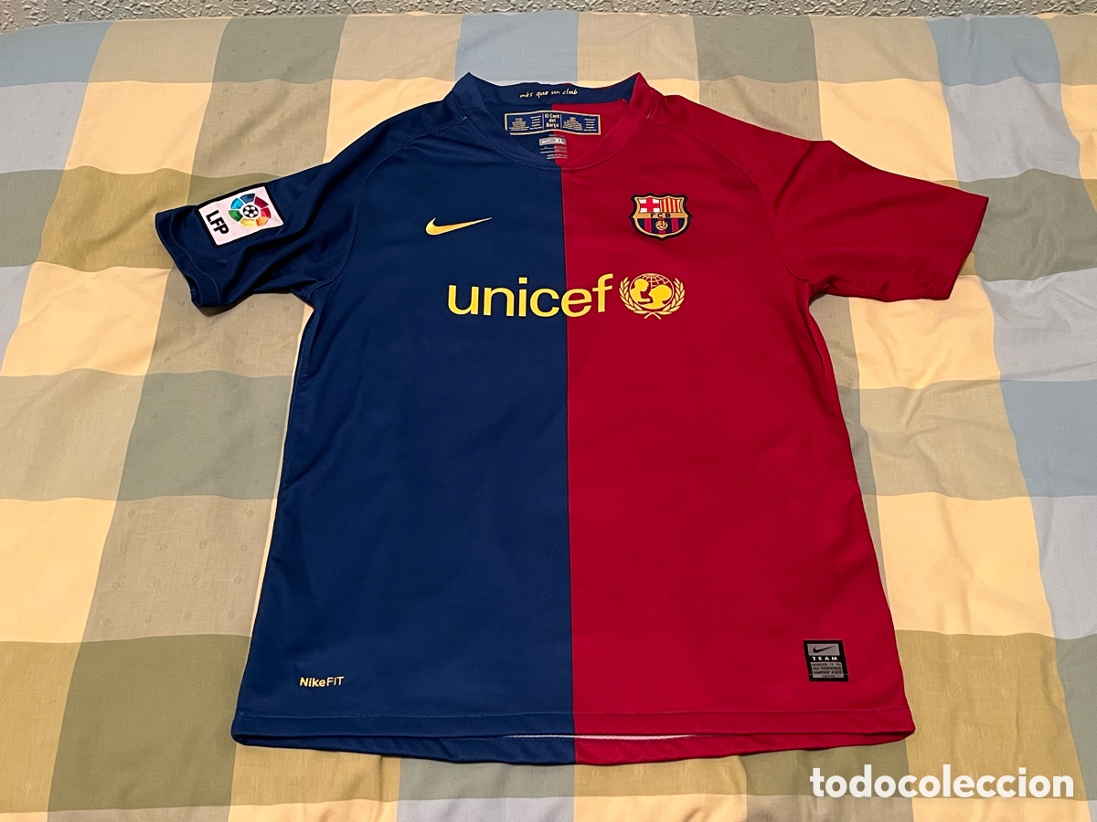Coleccionismo deportivo: Camiseta FC BARCELONA 2008-2009 ( SEXTETE ). Unicef. Bar&ccedil;a. Talla XL de ni&ntilde;o (13-15 a&ntilde;os). 158-170cm